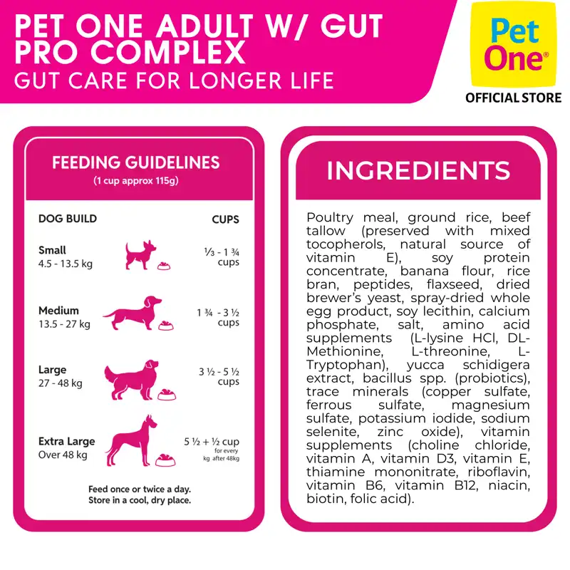 THỨC ĂN PET ONE DÀNH CHO CHÓ TRƯỞNG THÀNH VỚI PHỨC HỢP HỖ TRỢ ĐƯỜNG RUỘT - Ảnh 3