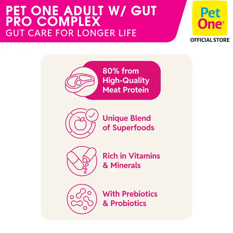 THỨC ĂN PET ONE DÀNH CHO CHÓ TRƯỞNG THÀNH VỚI PHỨC HỢP HỖ TRỢ ĐƯỜNG RUỘT - Ảnh 2